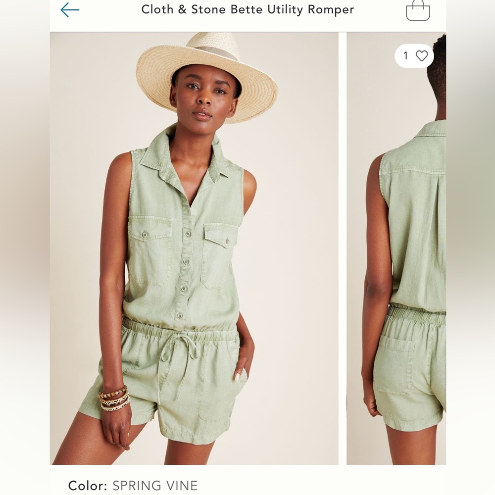 CLOTH & STONE BETTE UTILITY ROMPER - RARE! - Picture 5 of 15